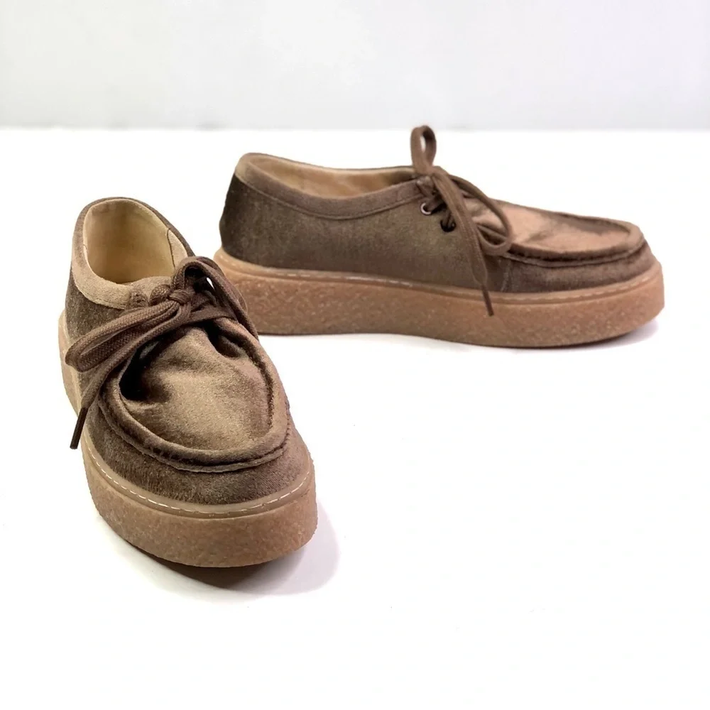 Hush Puppies Brown Platform Lace-Up Shoes